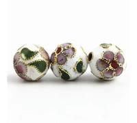 10 pezzi/lotto perline rotonde in metallo smaltato di rame per la creazione di gioielli fai da te accessori per ricamo 8/10/12 mm motivo a fiore cloisonné perline-JTL001-10mm