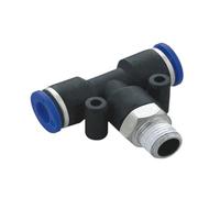 10 pezzi/lotto PT M5 1/8 1/4 3/8 1/2 raccordo a T maschio in plastica con attacco pneumatico a pressione for accessori for macchine(PT6 02 6mm 1-2,R Thread)