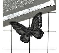 10 Pezzi/Lotto Toppe da Cucire in Pizzo con Fiori e Farfalle in Organza Nera, per Abiti, Decorazioni Fai da Te