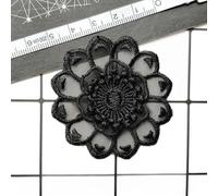 10 Pezzi/Lotto Toppe da Cucire in Pizzo con Fiori e Farfalle in Organza Nera, per Decorazioni Fai da Te di Abiti e Vestiti