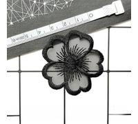 10 Pezzi/Lotto Toppe da Cucire in Pizzo con Fiori e Farfalle in Organza Nera, per Decorazioni Fai da Te di Abiti e Vestiti
