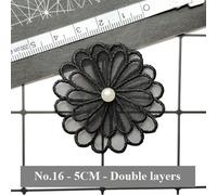 10 Pezzi/Lotto Toppe da Cucire in Pizzo con Fiori e Farfalle in Organza Nera, per Decorazioni Fai da Te di Abiti e Vestiti