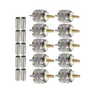 10 pezzi/lotto TUOLNK UHF Connettore PL259 Spina maschio Adattatore coassiale a crimpare SO239 PL-259 RF for RG316 RG174 RG179