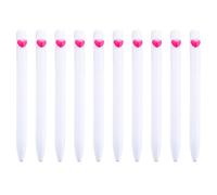 10 pezzi Love Heart Ballpoint Pen 1,0 mm scrittura di bastone in plastica inchiostri neri cancelleria per insegnanti in plastica, olio amore cuore scuola di scrittura