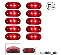 10 Pezzi Luce Laterale Segnalatore 24V 2 LED Posteriore Per Camion E-Marked E4