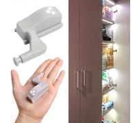 10 pezzi Luci LED per cerniere di mobili - Luci notturne a induzione per cucina, armadio, camera da letto e soggiorno, batterie escluse, luce bianca calda a doppio colore, guscio in plastica grigia AB