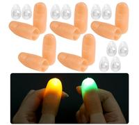 10 Pezzi Luci Magiche per Pollice, Pollici Magici con Luce, LED Finger Lamps per la Magia, Oggetti di Scena Bar, Giocattoli Prank (5 Colori di Luce)