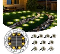 10 Pezzi Luci Solari Da Giardino, 8 LED Lampade Solare Da Terra, Acciaio Inossid