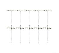 10 pezzi luminosi girelli da pesca a forma di T con perline - Connettore a 3 vie resistente all'erosione per barca, fiume, applicazioni di pesca notturna (dimensioni (L con perline fosforescenti)