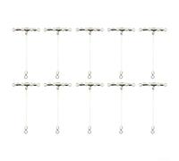 10 pezzi luminosi girelli da pesca a forma di T con perline - Connettore a 3 vie resistente all'erosione per barche, fiumi, applicazioni di pesca notturna (taglia S con perline fosforescenti)