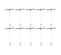 10 pezzi luminosi girelli da pesca a forma di T con perline - Connettore a 3 vie resistente all'erosione per barca, fiume, applicazioni di pesca notturna (dimensioni (L senza perline fosforescenti)