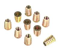 10 Pezzi M10 × 25mm in Lega di Zinco Vite Esagonale Filettato per Inserto in Legno, Dado a Testa Esagonale con Inserto Filettato per Mobili