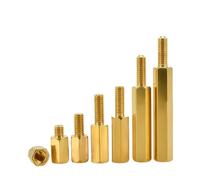 10 pezzi M2 .5 M3 M4 M5 M6 viti distanziatrici esagonali in ottone filettate for PCB computer PC scheda madre distanziatore(37mm,M2(10pcs))