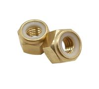 10 pezzi M2/M3/M4/M5/M6/M8 dadi di bloccaggio in ottone con inserto in nylon, controdado autobloccante esagonale, M6
