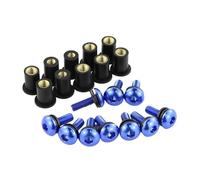 10 pezzi M5 15 mm dadi in gomma metrici con viti in alluminio for l'installazione del parabrezza(A-blue)