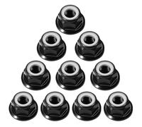 10 Pezzi M5 Dado di Bloccaggio Esagonale in Alluminio CNC Dado Autobloccante Flangiato Hex Auto-Lock Noci Nero