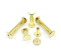 10 pezzi M5x5-50mm Argento dorato Borsa Cintura Foto Album Album Contabilità Libro Post Rilegatura Chicago Vite Chiodo Rivetto Bullone(Golden,10pcs 5x12mm)