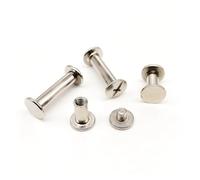 10 pezzi M5x5-50mm Argento dorato Borsa Cintura Foto Album Album Contabilità Libro Post Rilegatura Chicago Vite Chiodo Rivetto Bullone(Silver,10pcs 5x8mm)
