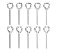10 Pezzi M6 golfari bullone occhielli,Bullone a occhiello inox 304,75mm argento filettatura maschio bullone ad anello,Antiruggine anelli acciaio con vite,per Esterni Casa Fissaggio e sospensione