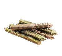 10 pezzi M6 M8 M10 bulloni a gancio for legno e metallo, tasselli a doppia estremità for fissaggio mobili, viti autofilettanti, perno filettato for legno(M6X30)