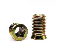 10 Pezzi M6 M8 M10 in Acciaio al Carbonio con Filettatura Interna ed Esterna, esagono Incassato, Chiave di Guida Testa a Bussola Esagonale, Inserto Incorporato, Dado E-Nut for mobili(M6x20mm)