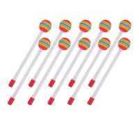 10 Pezzi Mallet da Percussione Colorato in Plastica e Spugna | Impugnatura Robusta, Effetto Morbido, per Lezioni Musicali e Pratica Domestica su Tamburi Giocattolo