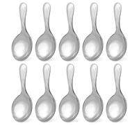 10 pezzi, manico corto, 304 stainless Steel Round Head Tea Spoons, Silver Mini Dessert Scoops For Kitchen Canisters Salt Sugar Tea Desserts Coffee