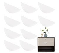 10 Pezzi Maniglia Plastica Istantanee, Maniglione Porta Adesiva, Manopole Autoadesiva Saldamente, Tirante Senza Punzonatura per Armadi Cassetti Guardaroba Frigorifero Nero Bianco Marrone (Bianco)