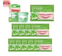 10 Pezzi Maschera per Labbra all'aloe vera+crema per le labbra, Trattamento Notte Idratante e Nutrente, Attenua le Rughette e Schiarisce le Labbra, Per Labbra Morbide, Delicate e Incantevoli