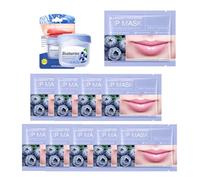 10 Pezzi Maschera per Labbra all'mirtillo+crema per le labbra, Trattamento Notte Idratante e Nutrente, Attenua le Rughette e Schiarisce le Labbra, Per Labbra Morbide, Delicate e Incantevoli