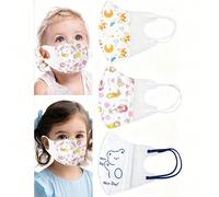 10 pezzi Maschere facciali 3D monouso per bambini, traspiranti, con design carini di unicorni, volpi e principesse, maschere protettive A,B,CTessuto