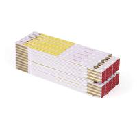10 pezzi|Metrie 2 m metro pieghevole |Bianco-giallo |Giunti in acciaio