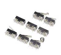 10 pezzi Micro finecorsa Interruttore a pulsante momentaneo 1A 125V AC Interruttore mouse 3 pin Leva a rullo con maniglia lunga Braccio SPDT 12X6X6MM(Sessile)