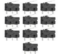 10 Pezzi Micro Interruttore a Leva Cerniera 10a, Plastico Nero | Uso su Apparecchiature Elettroniche, Stabilità a Termine, Riutilizzabile, Alta Prestazione
