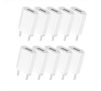 10 pezzi Mini adattatore per caricabatterie da muro USB, spina di ricarica, spina UE