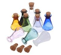 10 Pezzi Mini Bottiglie dei Desideri in Vetro con Tappo | Trasparenza Elevata, Formato Compatto e Leggero, Legno Incluso, per Decorazioni di Casa in Miniatura e Hobby Creativi