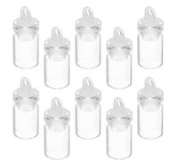 10 Pezzi Mini Bottiglie dei Desideri Tappo Plastico, Decorative | Trasparenza Liscia, Anello per Ciondolo, per Polvere Glitter e Piccoli Ricordi, Decorazioni Evento Nozze