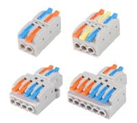 10 pezzi Mini connettore rapido for conduttori di cavi | Morsettiera universale compatta a 2/3 pin con giunzione a innesto, 1 ingresso multiplo con foro di fissaggio(2 to 4 10pcs)