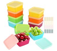 10 Pezzi Mini Contenitori con Coperchio per Congelamento, 6,3 x 6,3 x 3,3cm Piccoli Contenitori per Congelatori, Mini Contenitori per Alimenti per Salse, Caramelle, Frutta