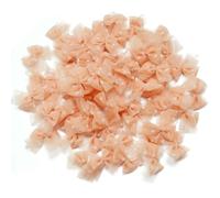 10 pezzi Mini fiocchi di nastro in filato a rete, fiocchi di nastro di raso a pois colorati per decorazioni per feste in casa, abbigliamento fai da te, cucito, copricapi, forniture - arancione -