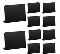10 Pezzi Mini Lavagna Nera Riutilizzabile a Forma di L Piccola Lavagna Lavagna in Plastica Segni per Cartellino del Prezzo, Cibo Segni, Matrimonio, Panetteria, Festa, Scuola