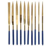 10 pezzi, mini lima a punta in titanio placcato diamante da 4x160 mm, lime manuali in diamante per la lavorazione di acciaio, ceramica e vetro, con impugnature in gomma morbida per