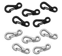 10 pezzi mini moschettoni, moschettoni piccoli, mini moschettone, Include 5 bianco e 5 nero, per chiavi, fischietti, decorazioni, escursionismo, campeggio, turismo