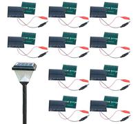 10 pezzi Mini pannelli solari, pannello solare da 150 mA 3V con cavo, pratico a prova di tempo, per produrre luci da prato a bassa potenza di elettrodomestici progetti scientifici mini pannelli