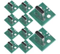 10 Pezzi Modulo Adattatore Femmina Type-c 6 Pin Verdi | Piastra di Verticale, Passo 2, 54mm, per Kit Sviluppo e Banchi Riparazione