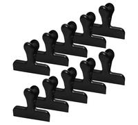 10 Pezzi Mollette Chiudi Sacchetti Mollette Cucina Mollette Clip in Acciaio Inossidabile per Sacchetti Alimentari e Borse per Chiudere e Mantenere Freschi Grande (77 mm) (Nero)