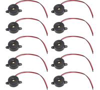 10 pezzi monumento elettronico 3-24 V componenti elettronici Summer e altoparlante Active Buzzer 85-95 dB, suono Piezo Summer allarme suono durata suono suono buzzer allarme piezo, lunghezza cavo 100