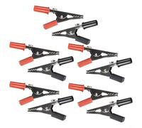 10 pezzi morsetti a coccodrillo isolati set 5A con spina a banana da 4 mm per misuratori e test della batteria, e nero