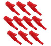 10 Pezzi Morsetti Coccodrillo 50a Manici Isolati Ergonomici Rossi | Acciaio e PVC Completamente Isolati, Connessione Stabile e Sicura, per Test Terminali e Cavi Saldatura
