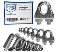 10 pezzi morsetti per cavo metallico inossidabile 8mm acciaio inox A4 morsetti ad arco adatti per filo di diametro Ø 8 mm | in set con redancia abbinata | in acciaio inox V4A per cavi d'acciaio filo